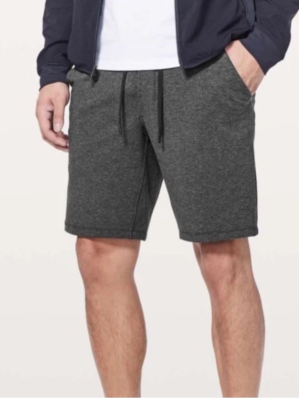 LULULEMON City Sweat French Terry Shorts 9" Heathered Black Gray Mens
Size M